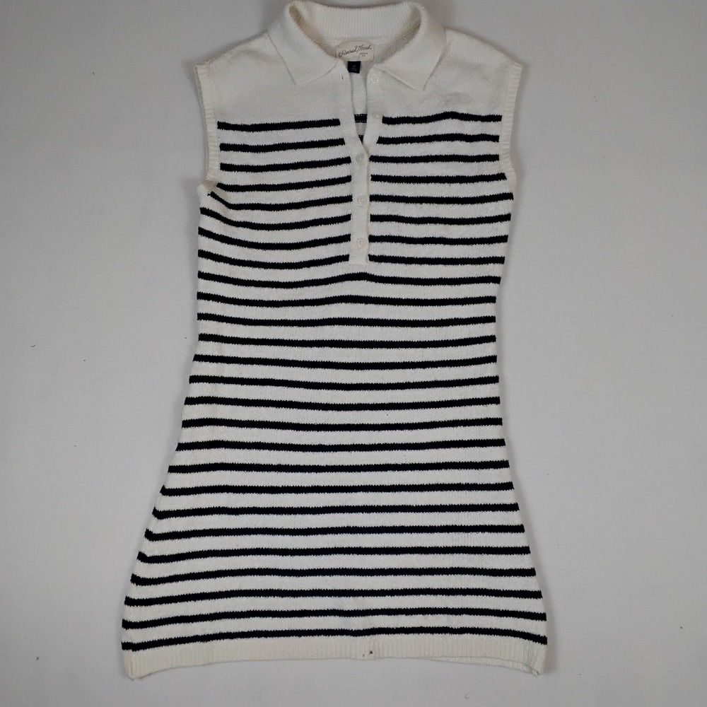 Universal Thread Womens Striped Sweater Dress Navy Cotton Blend Casual Size XS